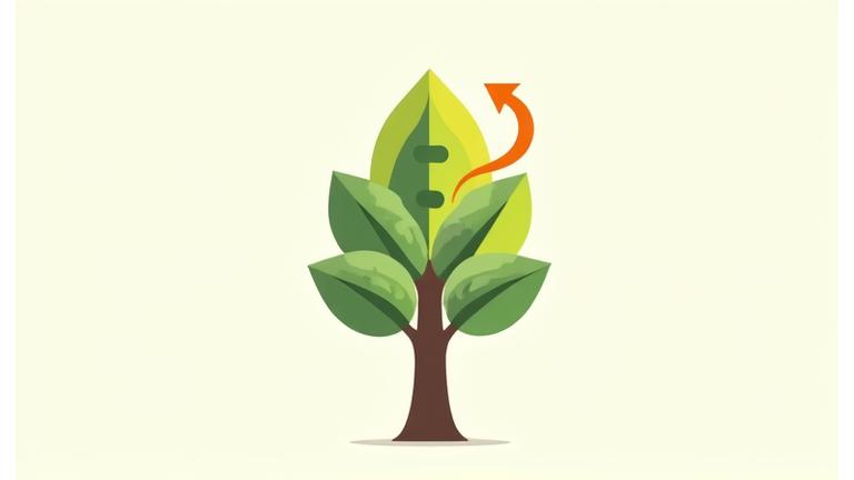 Icono de una flecha ascendente saliendo de un árbol de dinero, simbolizando crecimiento de ingresos pasivos